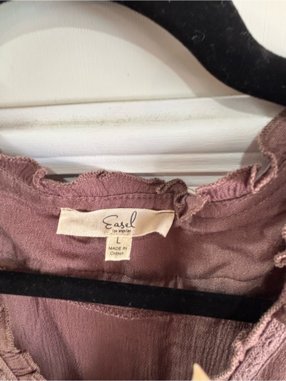 easel Dusty Mauve Tiered Long Sleeve Maxi Dress - Picture 3 of 3